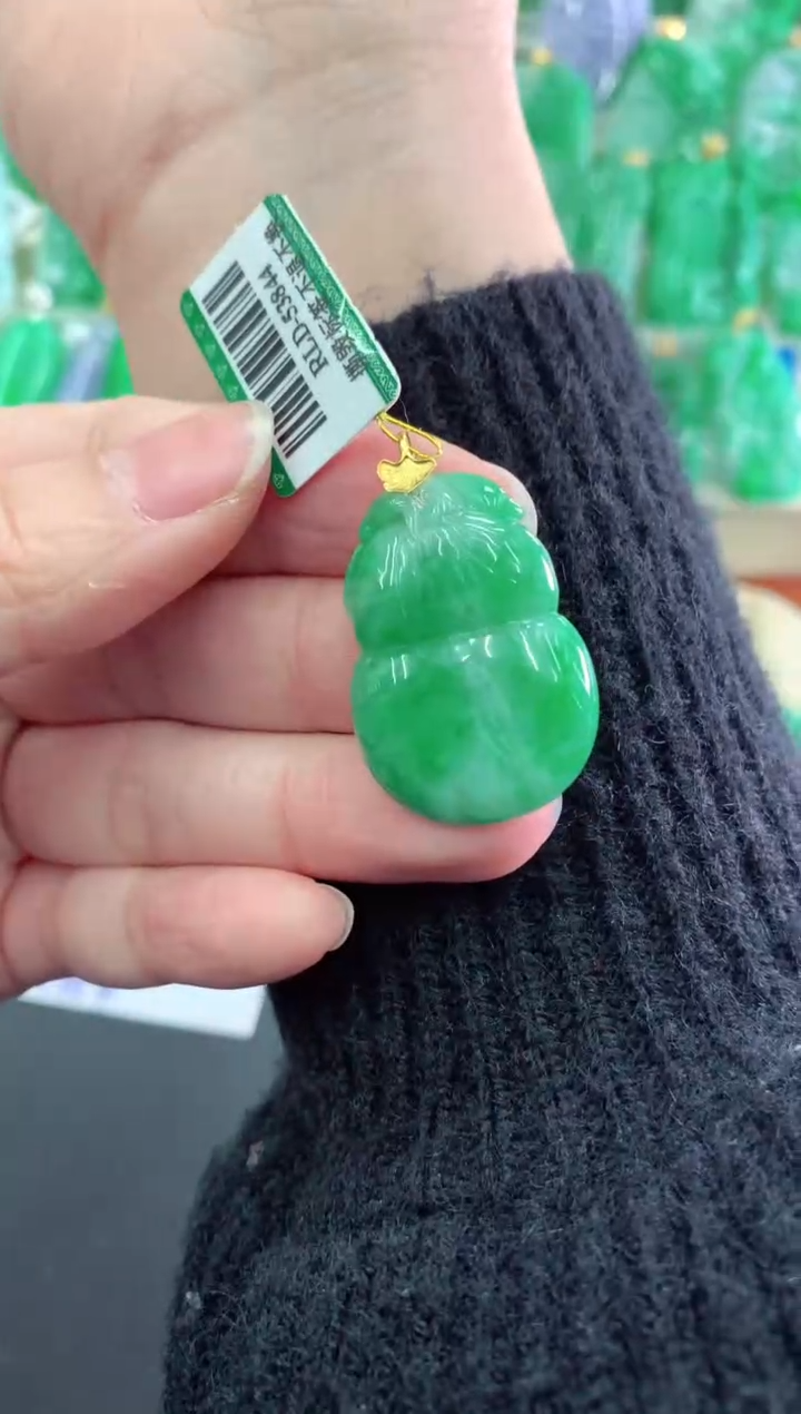 【闪购商品】翡翠吊坠(不含链)18K金镶嵌挂件