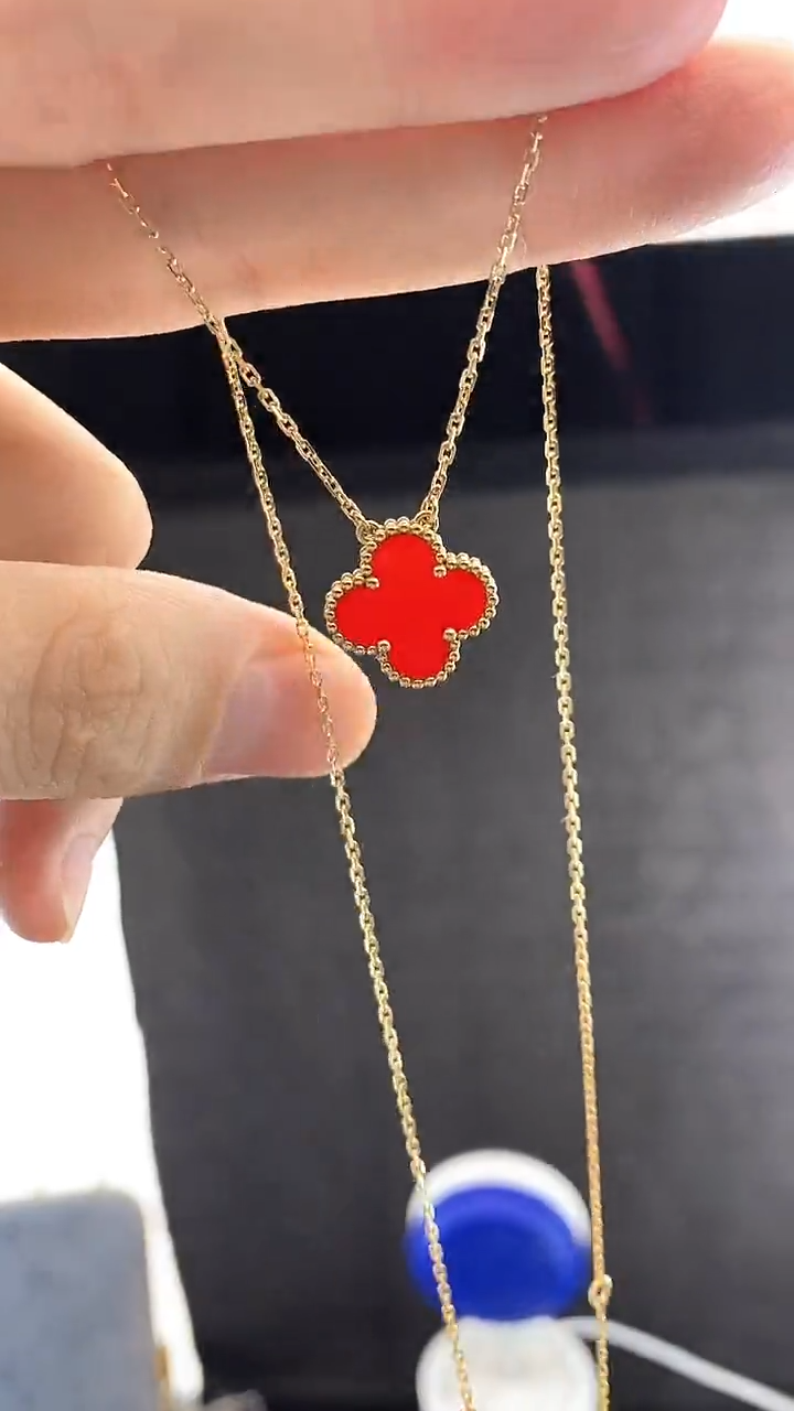 玛瑙/玉髓项链18K金镶嵌.