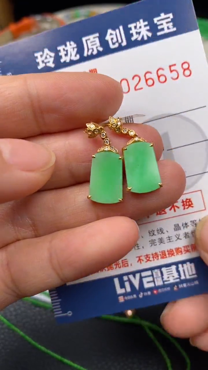 【闪购商品】翡翠颈饰18K金镶嵌翡翠净货26658