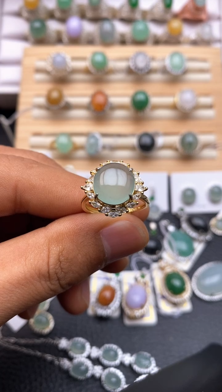 【闪购商品】翡翠戒指银S925镶嵌/0012