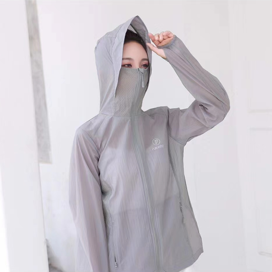女士连帽运动皮肤衣护脸1208防晒衣
