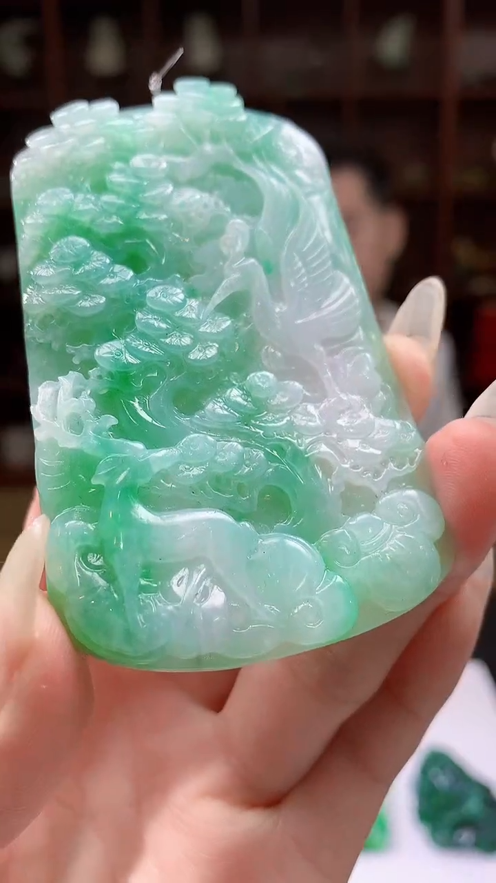 【闪购商品】定制翡翠未镶嵌8046jj-毛货挂件90