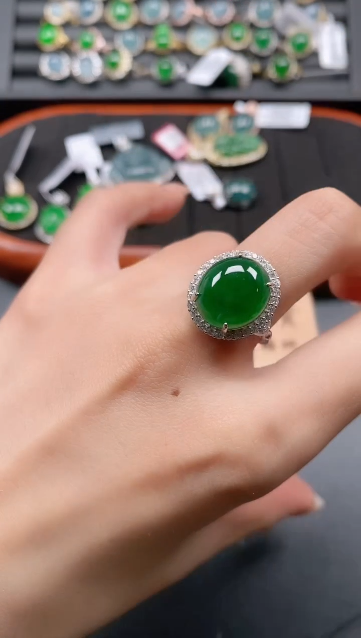银S925镶嵌戒指翡翠111111111