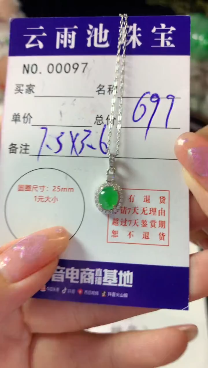 颈饰银S925镶嵌翡翠翡翠