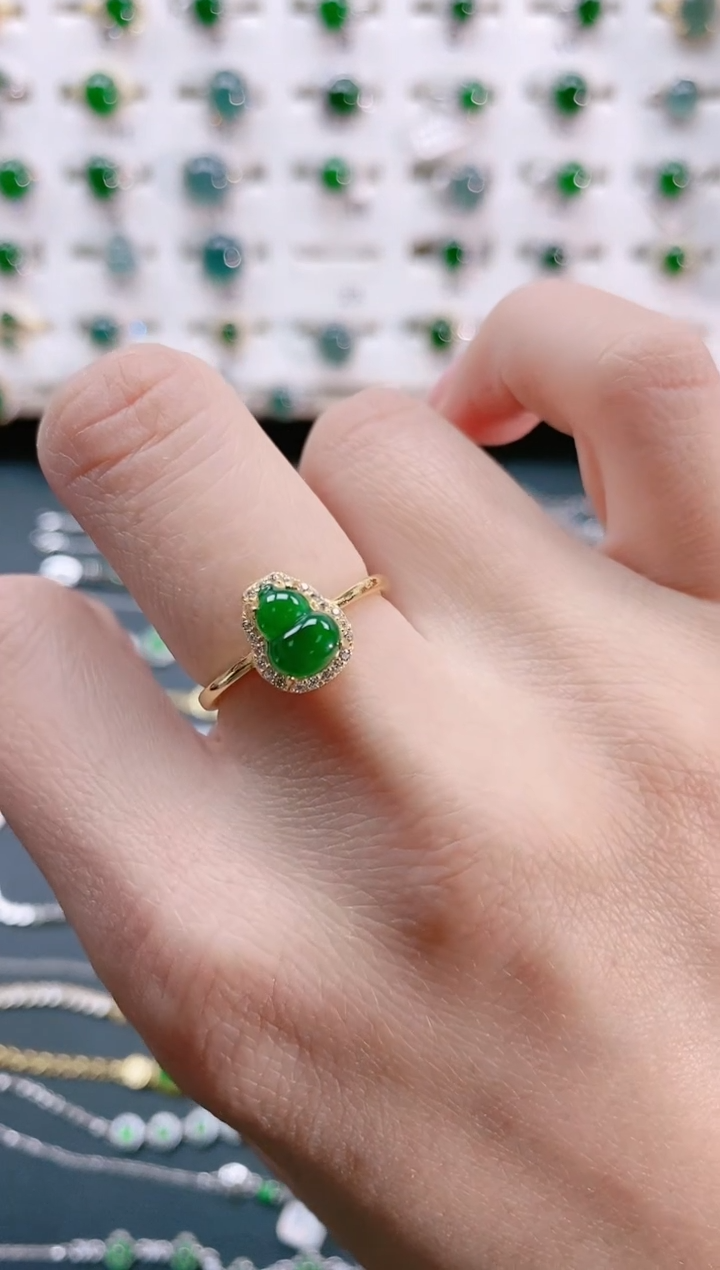 【闪购商品】翡翠戒指银S925镶嵌天然翡翠