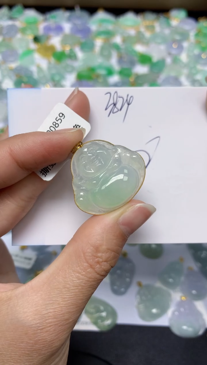 【闪购商品】翡翠颈饰18K金镶嵌 天然翡翠A货