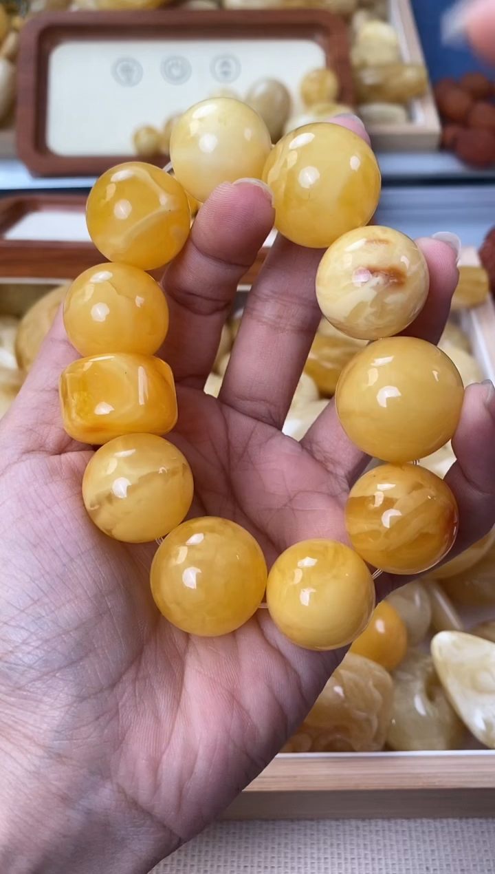 未镶嵌琥珀裸石天然琥珀蜜蜡手串