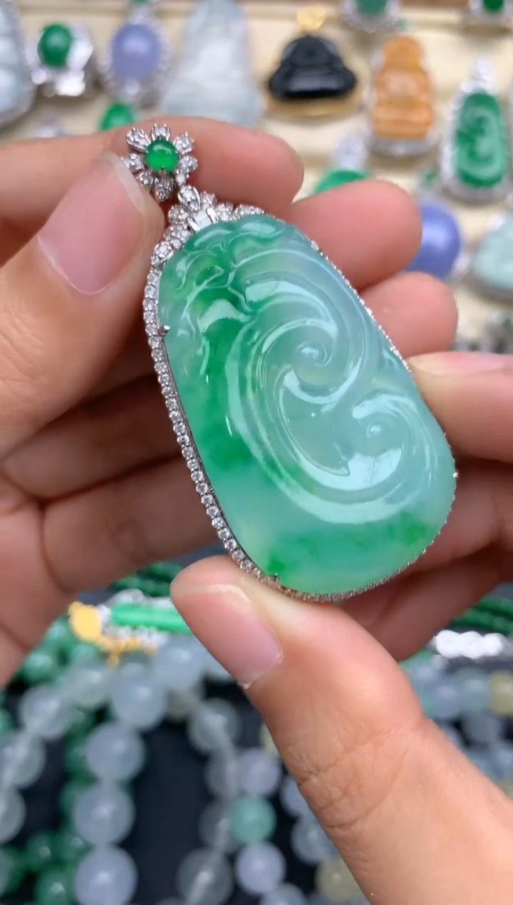 【闪购商品】翡翠颈饰18K金镶嵌391-中国好珍宝