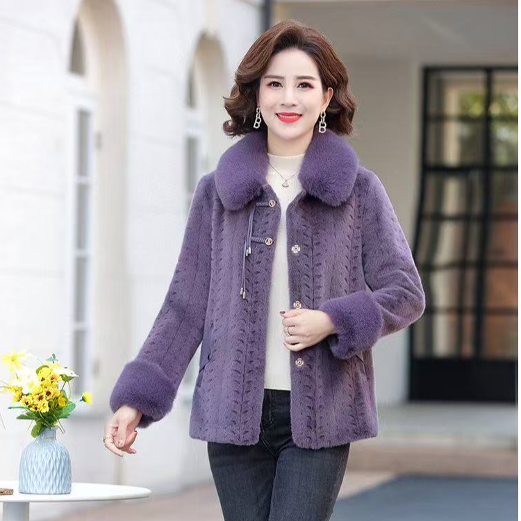 【48小时发顺丰】2025新款皮毛一体高奢外套时尚百搭C2087