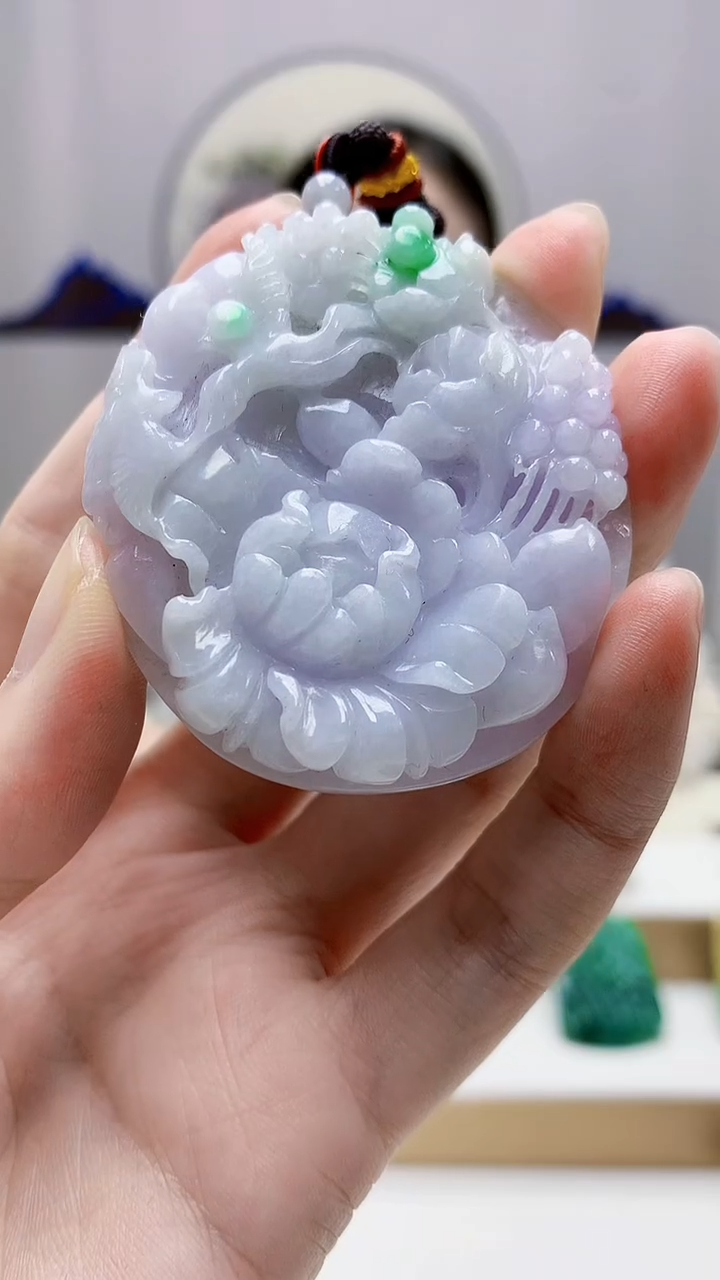 未镶嵌定制翡翠4852zm-毛货挂件花牌30