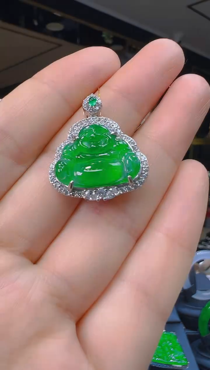 翡翠银S925镶嵌吊坠(赠链)001（多样性发其一）