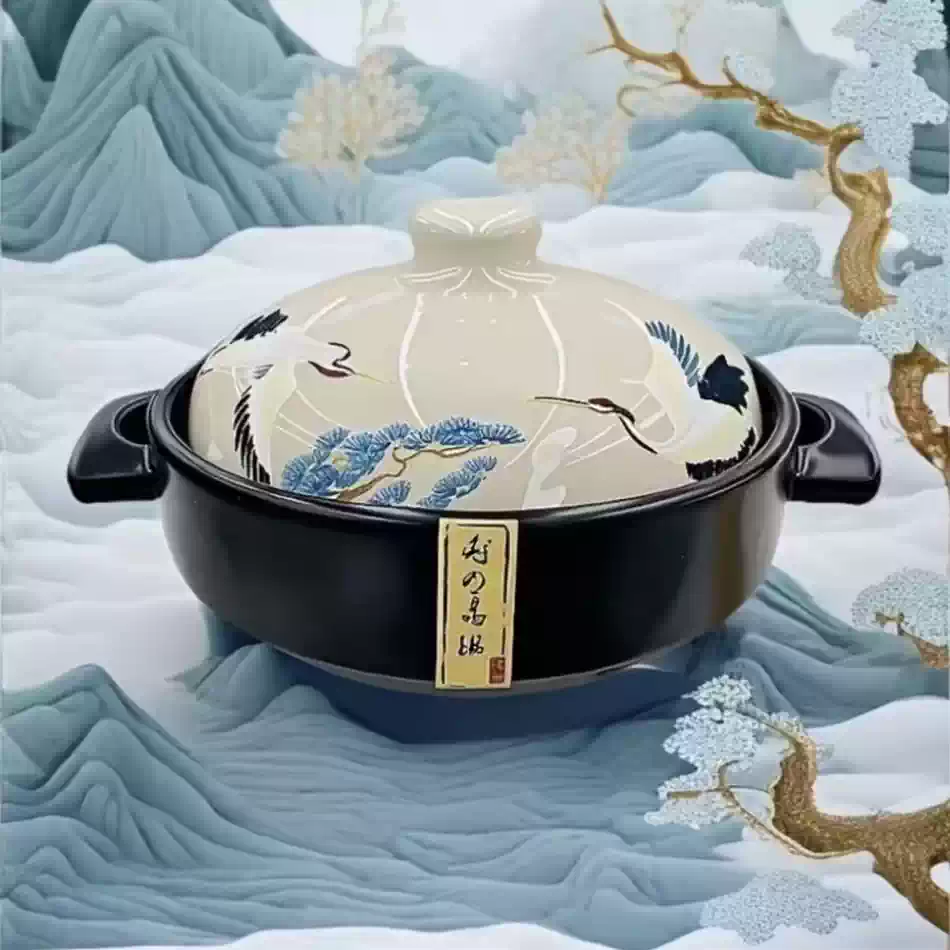 【手绘仙鹤】3.5L煲汤家用耐高温干烧不裂易清洗安全健康陶瓷砂锅