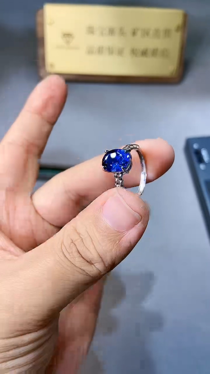 【闪购商品】蓝宝石戒指银S925镶嵌354