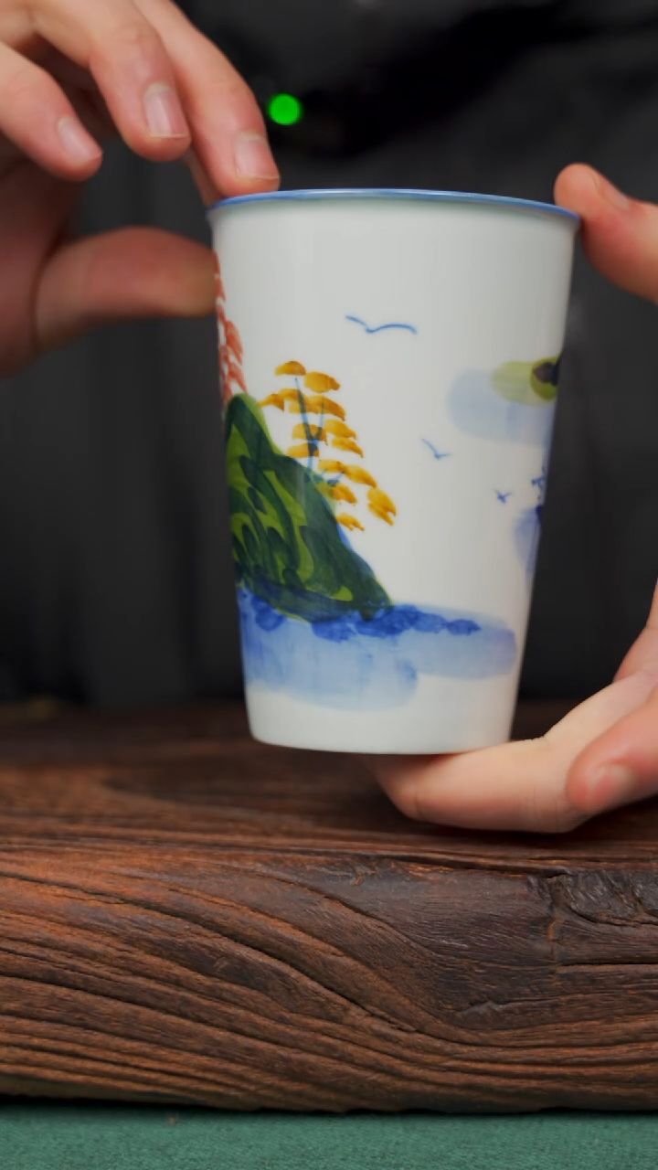 【闪购商品】瓷片104寻一缕瓷香杯釉下手工手绘瓷器