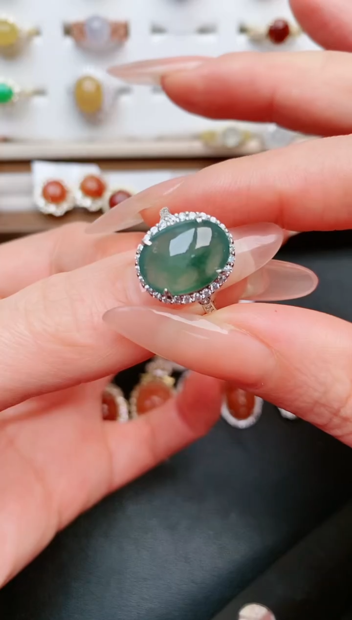 【闪购商品】翡翠戒指银S925镶嵌....