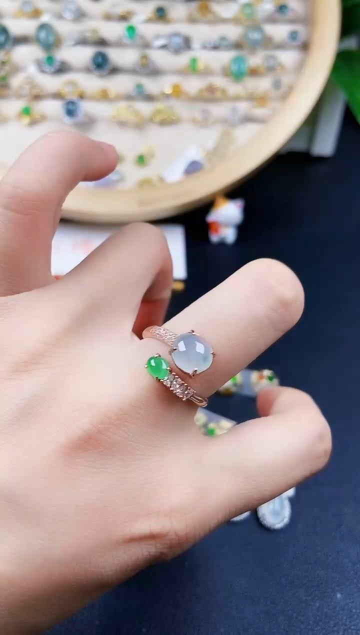 【闪购商品】翡翠银S925镶嵌戒指64646