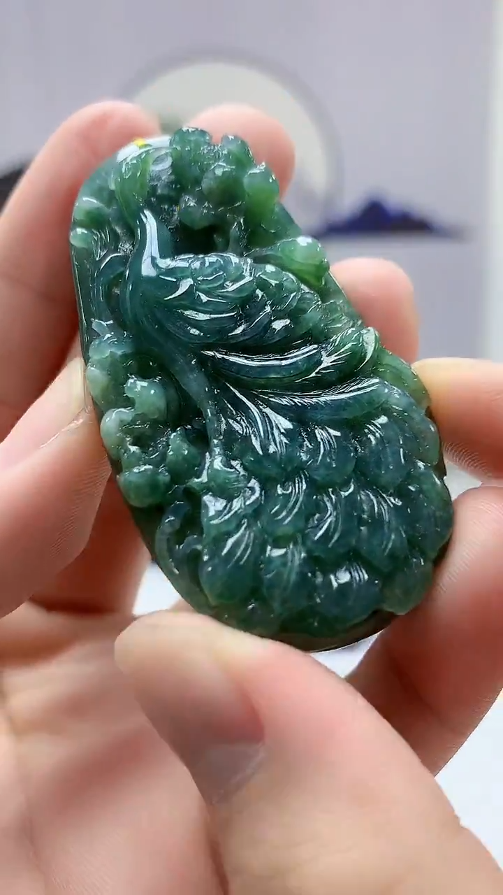 【闪购商品】定制翡翠未镶嵌4852bb-毛货挂件28