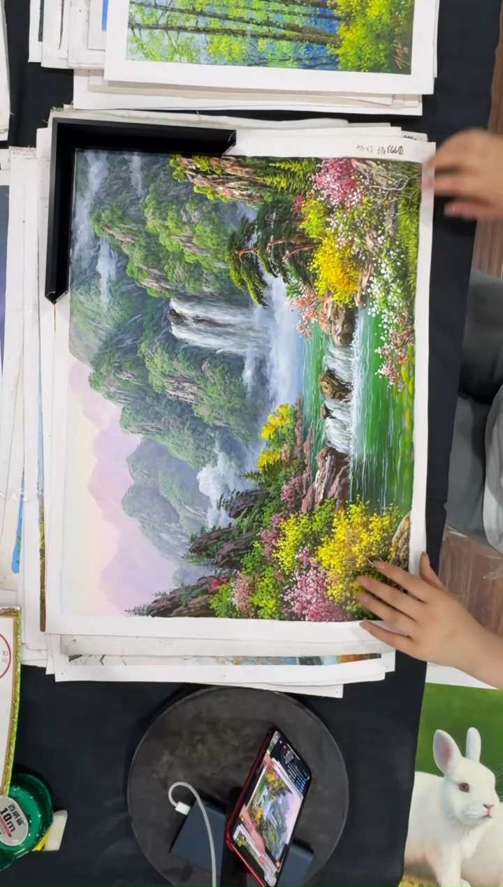 油画【新品含装裱】朝鲜画家原创手绘油画作品