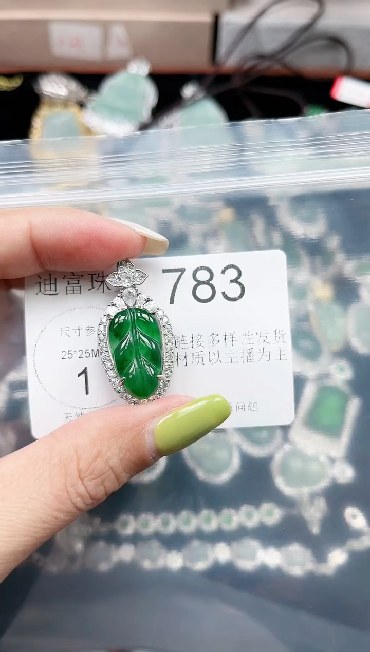 【闪购商品】翡翠颈饰未镶嵌赠皮绳783