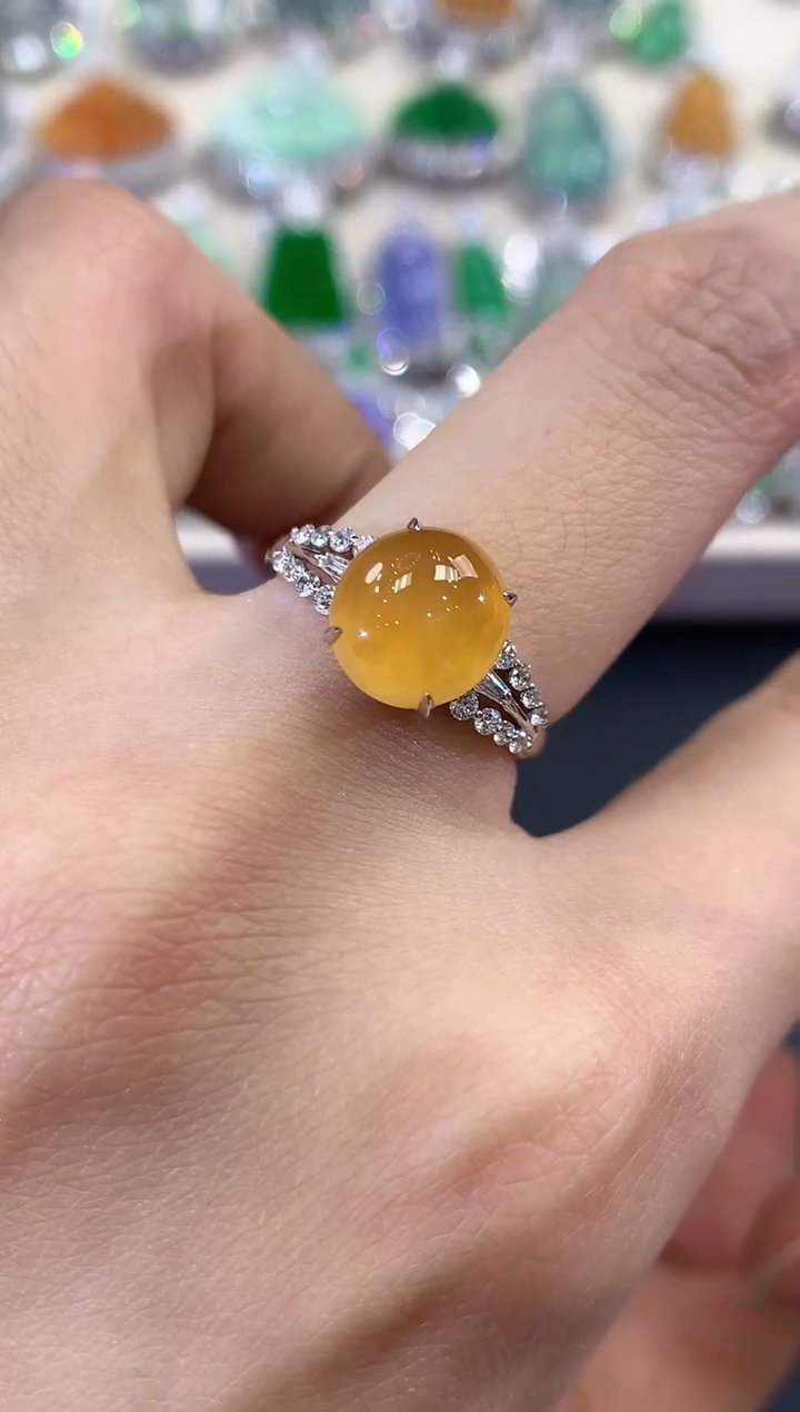 【闪购商品】翡翠戒指18K金镶嵌C211     