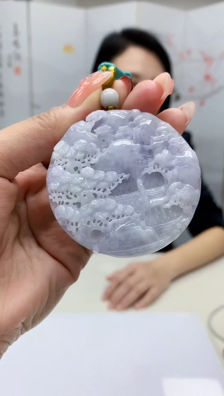 【闪购商品】定制翡翠未镶嵌3123MM-毛货挂件28