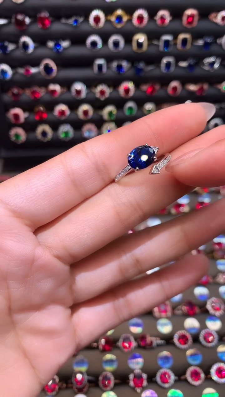 【闪购商品】蓝宝石戒指银S925镶嵌1