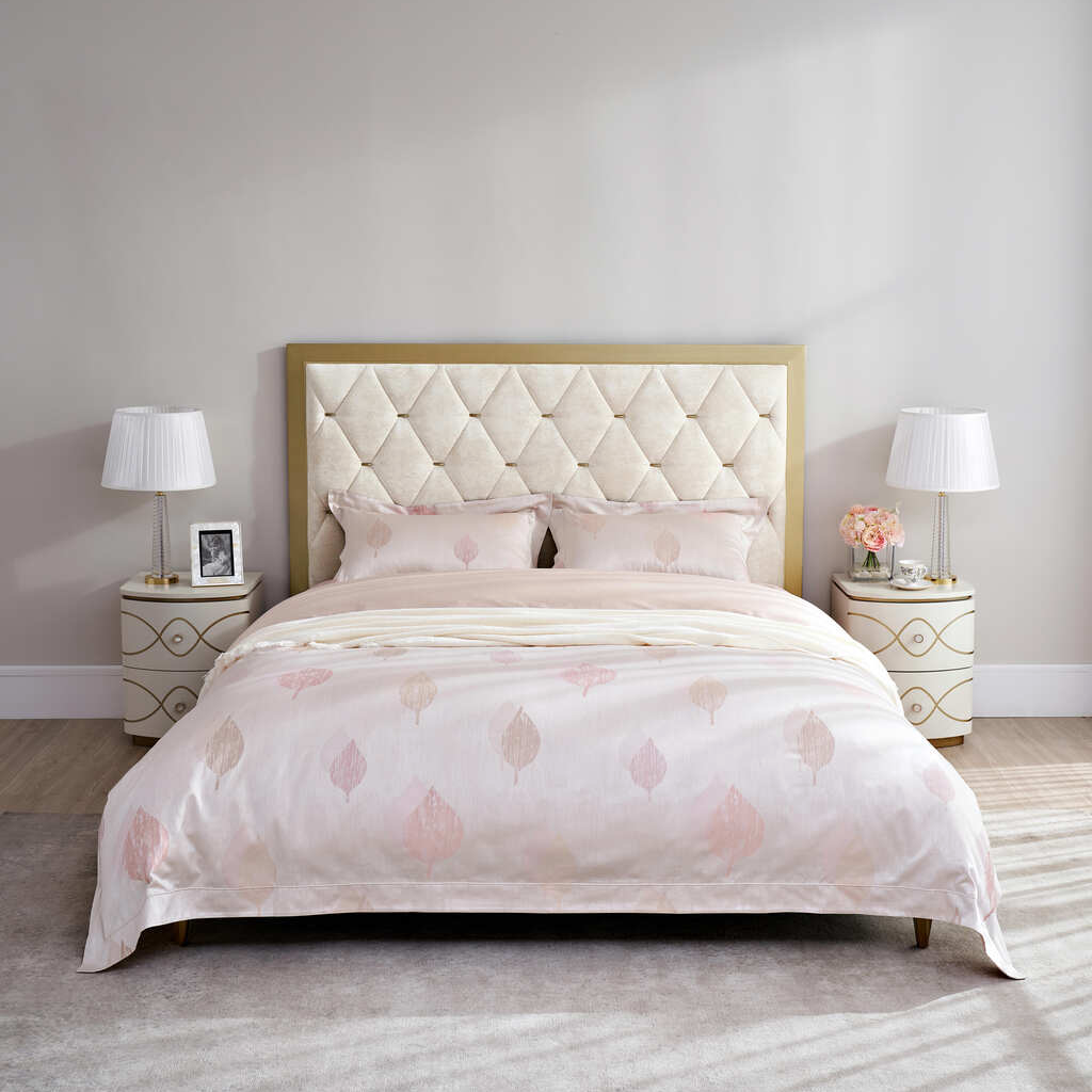 【库存】美克美家 一揽芳华纯棉四件套-灰粉 微瑕 不支持退换