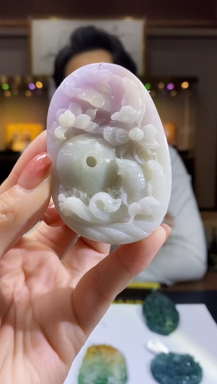 定制翡翠未镶嵌09/0723/W/年年有余