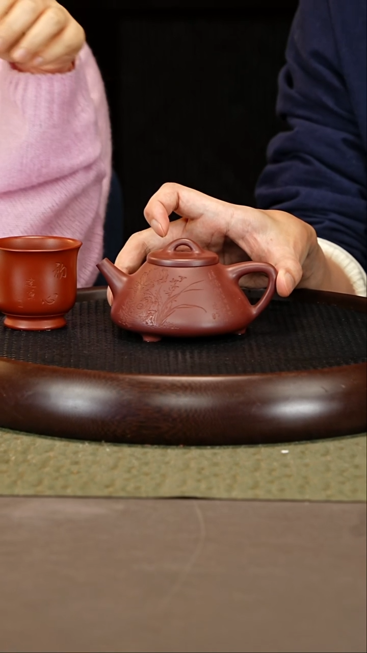 茶壶紫砂54 惠慧 龙血砂 子冶石瓢240cc