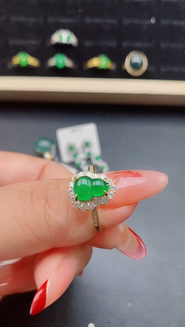 【闪购商品】翡翠戒指银S925镶嵌508005