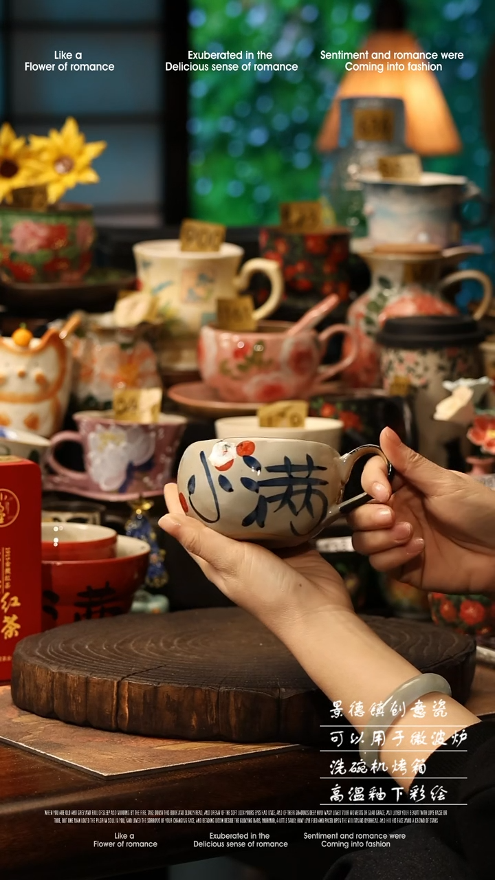 陶瓷景德镇高温釉下彩手工手绘款式