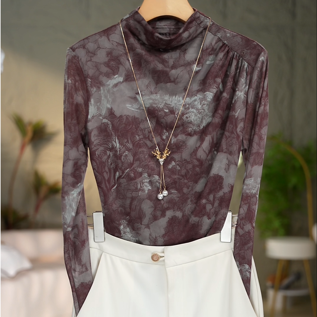 433#高贵上档次小衫2025新款潮流气质时尚显瘦网纱打底衫上衣