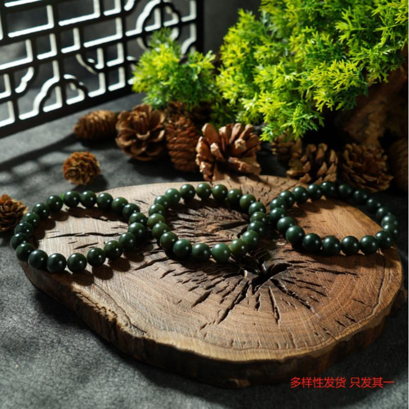 【五哥】和田玉塔青单圈手串【多样性发货，发一件】