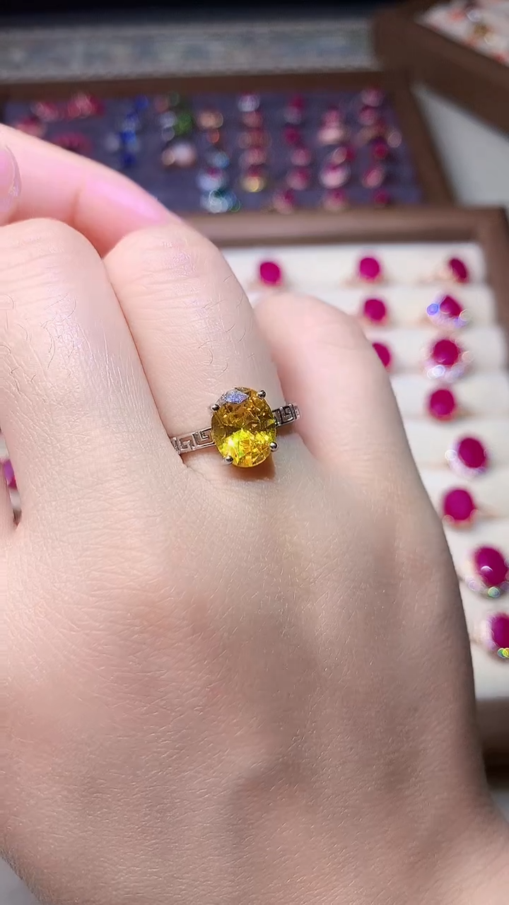 【闪购商品】彩色蓝宝石戒指银S925镶嵌000