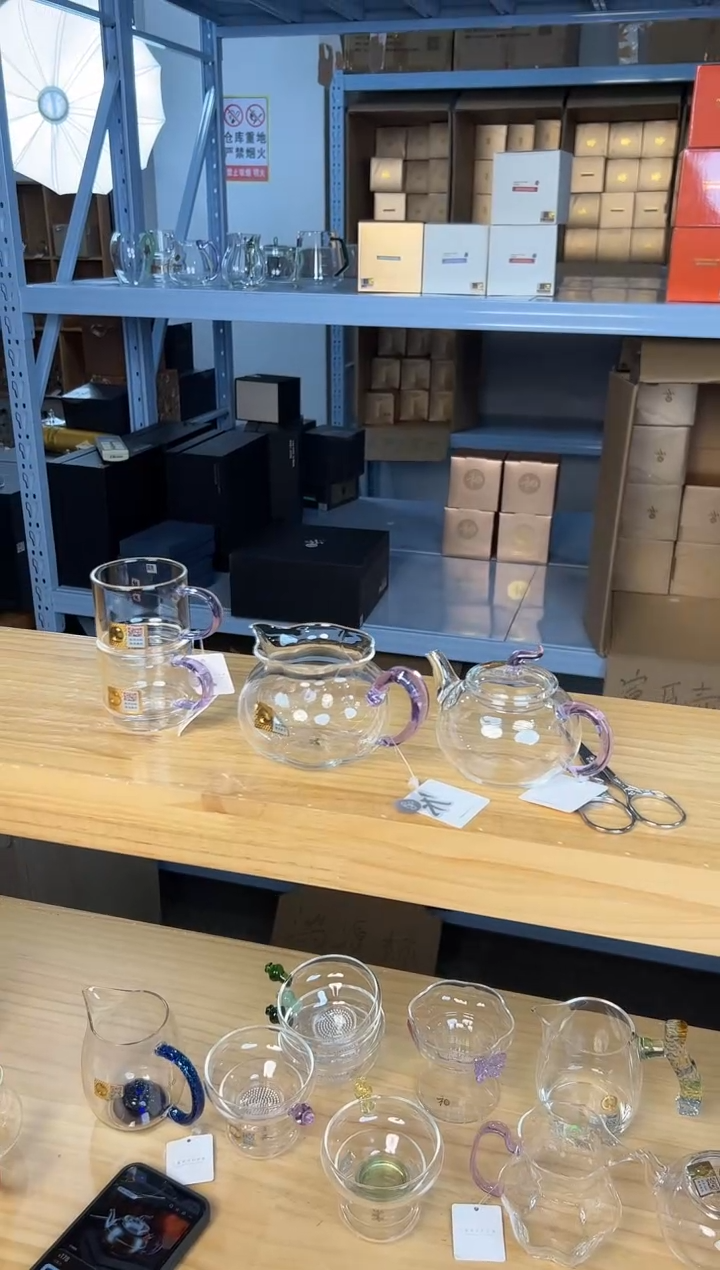 纳福+丰登壶+逸杯一对 浅紫+茶剪