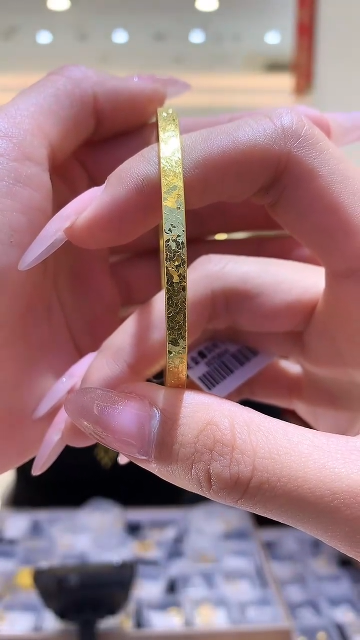 【闪购商品】定制足金手镯手镯圈口多样性发一