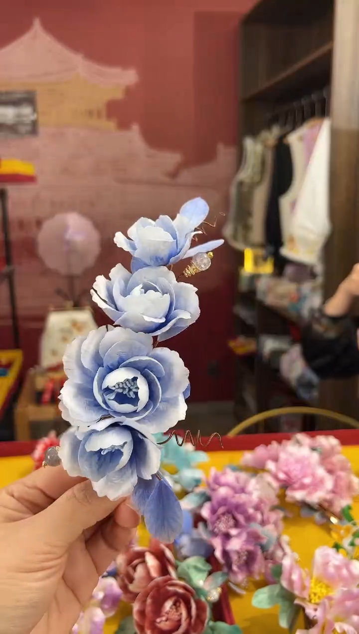 【闪购商品】刺绣非遗绒花（发饰）