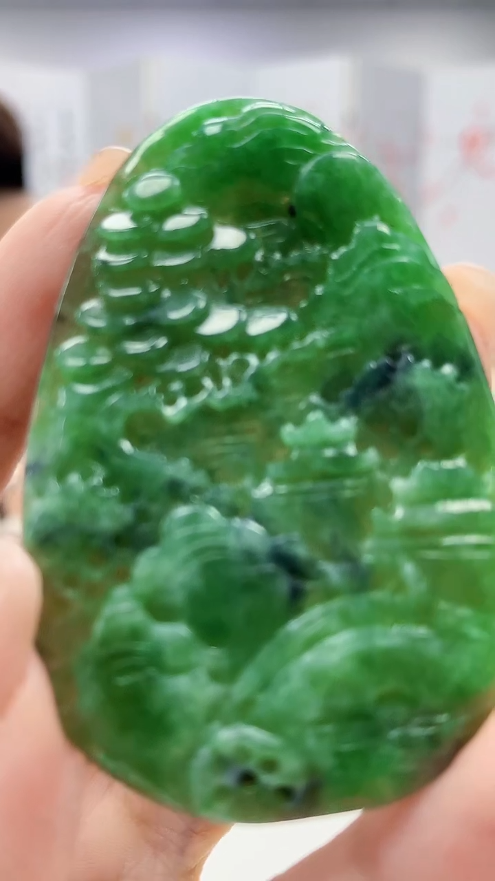 定制翡翠未镶嵌4868xx-毛货挂件46