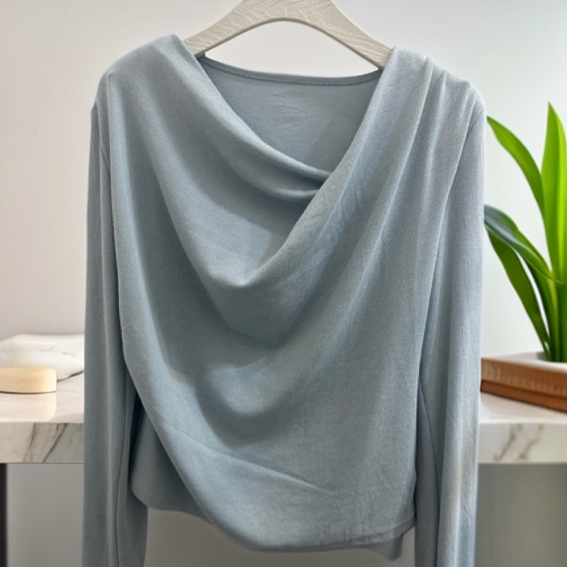 2025春款设计感经典百搭一字肩舒适感打底上衣