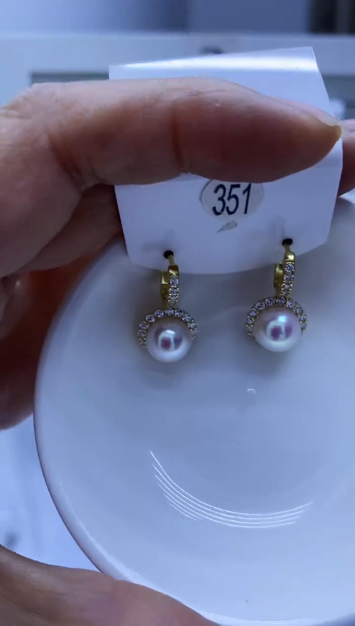 银S925镶嵌耳饰海水珍珠351