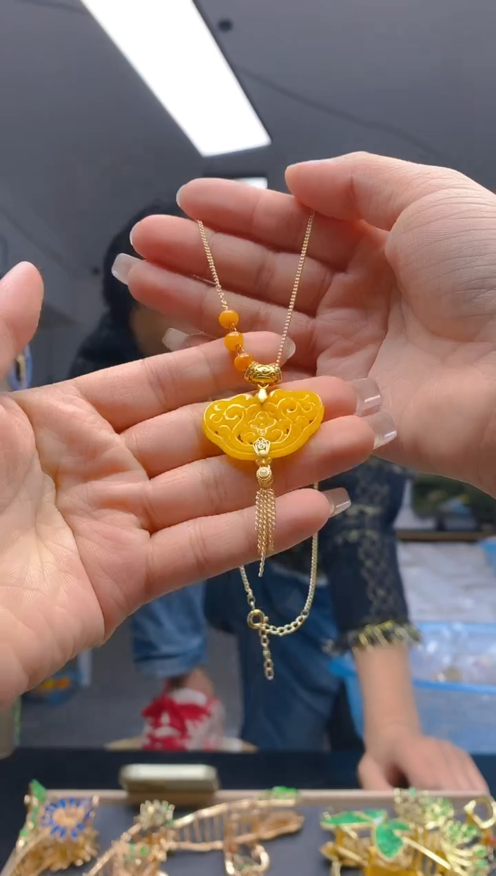 【闪购商品】翡翠耳饰合金383翡翠锁骨链