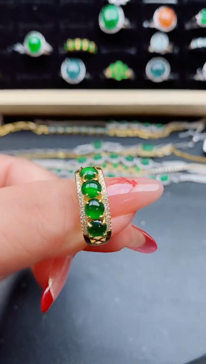 【闪购商品】翡翠戒指银S925镶嵌50800