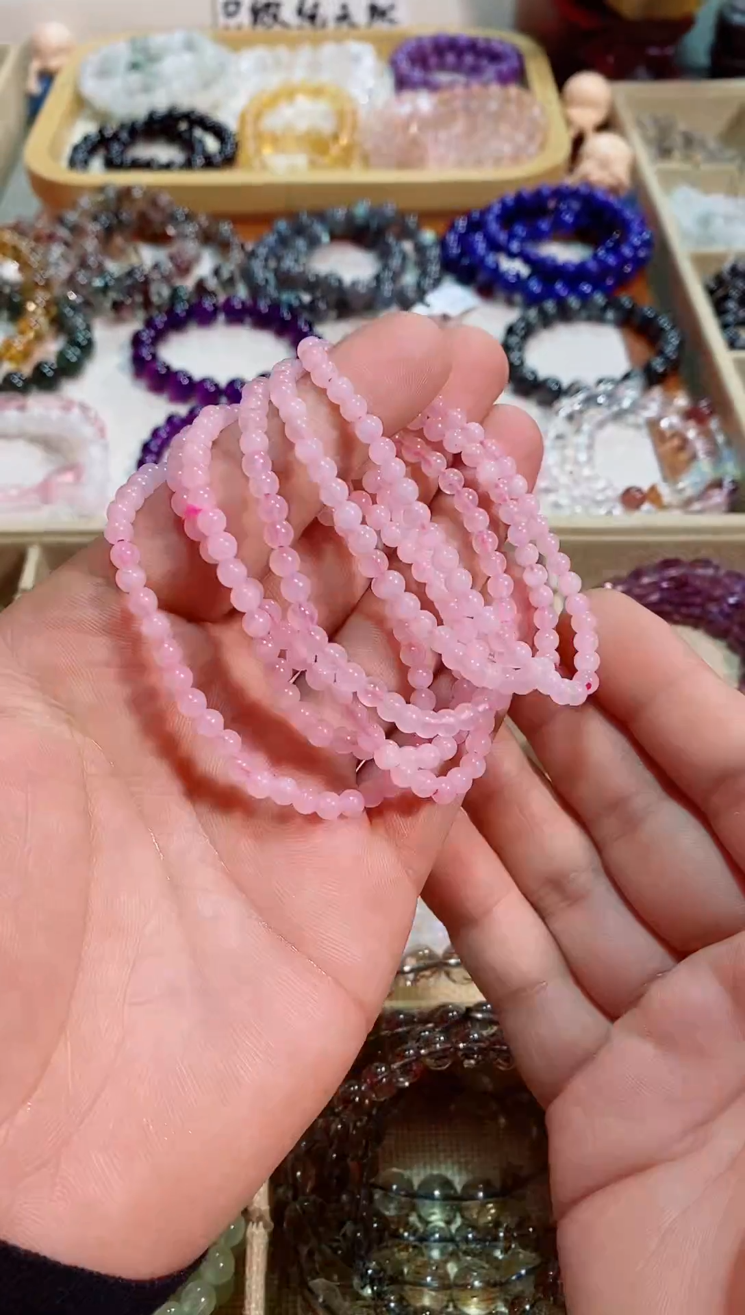 【闪购商品】水晶手链未镶嵌粉水晶4m+ （多样性发其一）