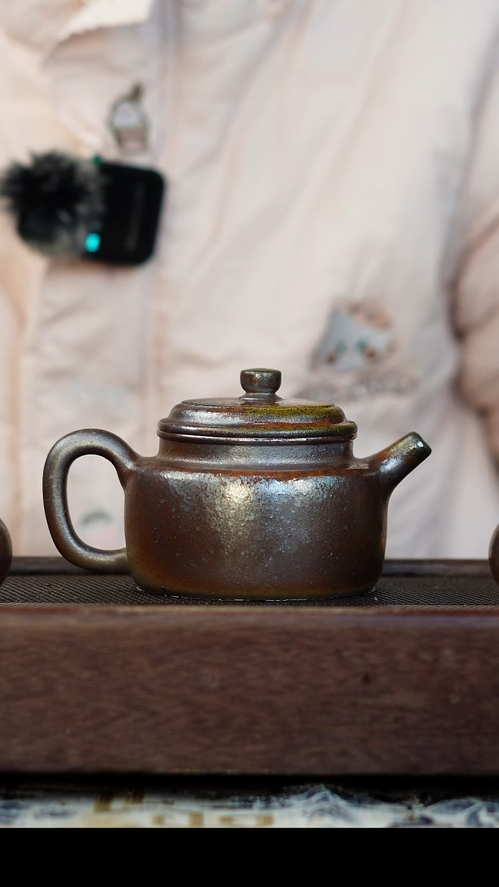 茶壶紫砂柴烧紫砂 天青德钟230cc