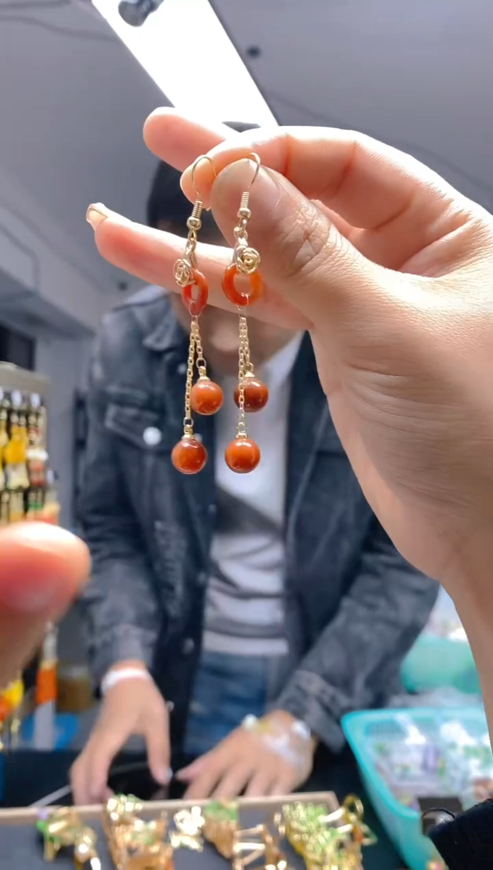 【闪购商品】翡翠耳饰合金0483翡翠耳钩