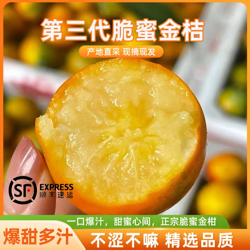 【第三代】脆蜜金桔纯甜无酸新鲜水果产地直发爆甜多汁孕妇适用甜