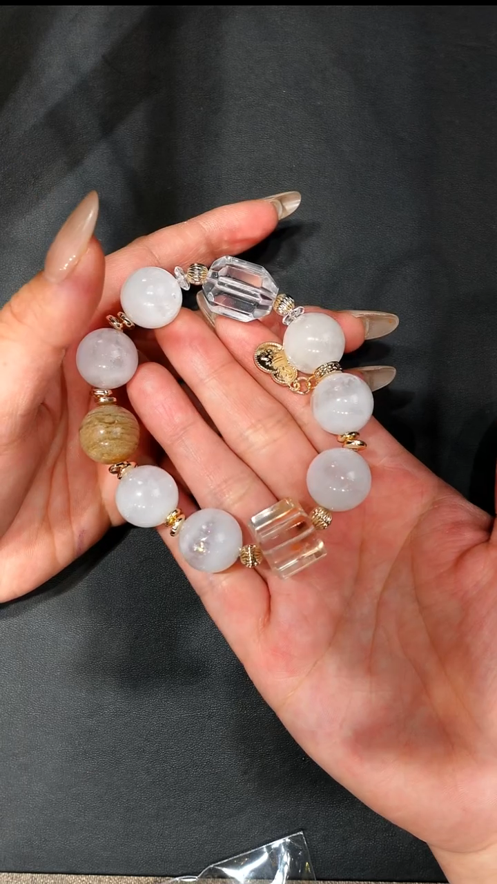 未镶嵌手链烟晶千层幽灵手链