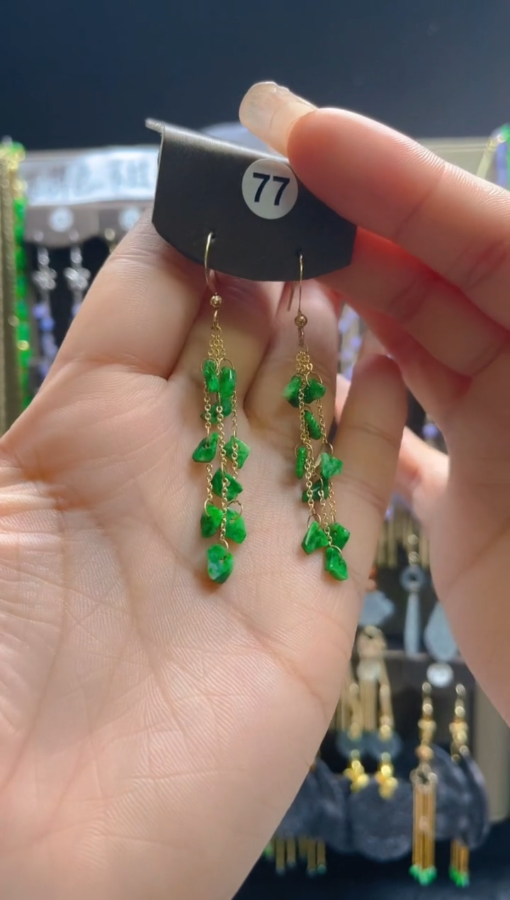 翡翠合金耳饰023翡翠饰品