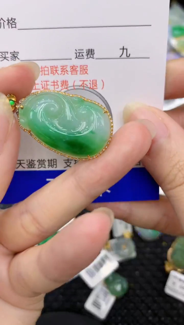 【闪购商品】翡翠颈饰18K金镶嵌8888888888