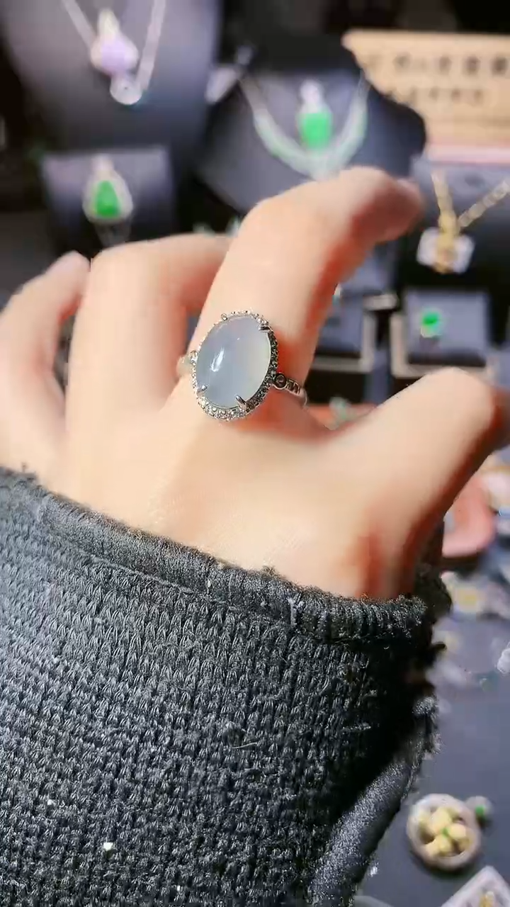 【闪购商品】翡翠戒指银S925镶嵌戒指